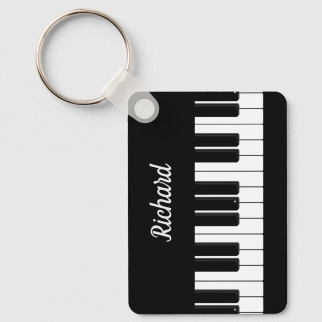 Piano Player Teacher Personalised Keyboard Schlüsselanhänger (Vorderseite)
