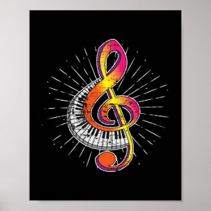 Piano Player Treble Clef Pianist Gift Classic Mu Poster