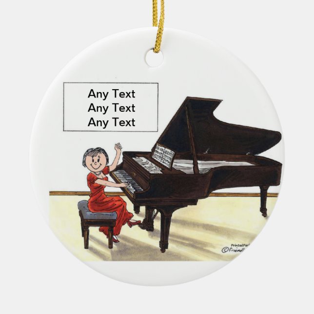 Piano Player - weiblich Keramik Ornament (Vorne)