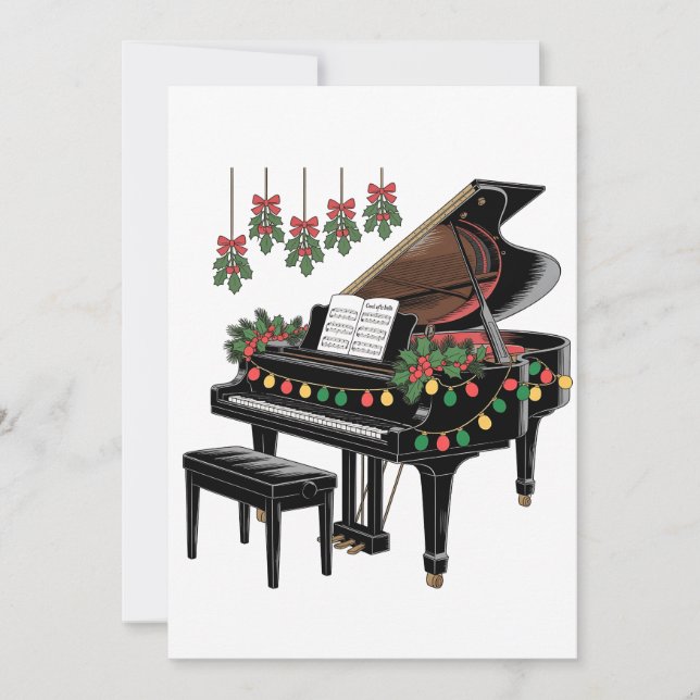 Piano Player Xmas Lighting Santa Playing Save The Date (Vorderseite)
