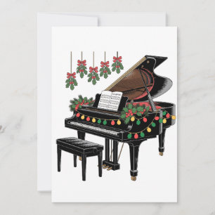 Piano Player Xmas Lighting Santa Playing Save The Date
