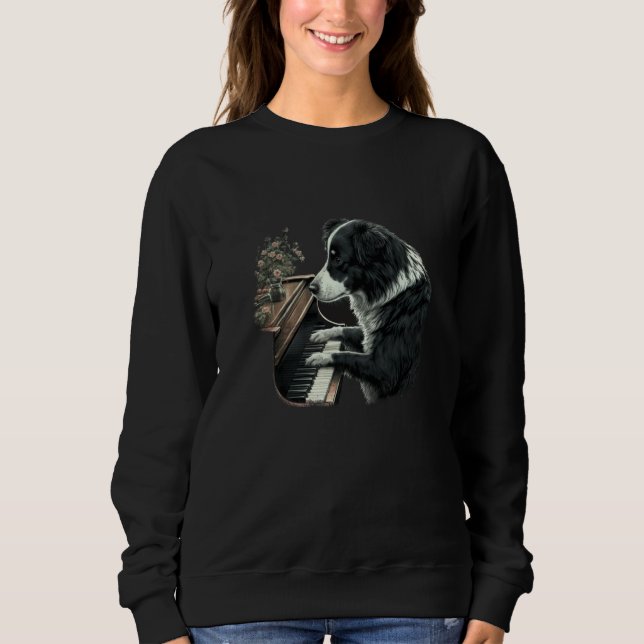 Piano playing mom Border Collie Sweatshirt (Vorderseite)