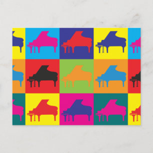 Piano Pop Art Postkarte