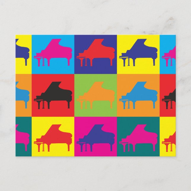 Piano Pop Art Postkarte (Vorderseite)