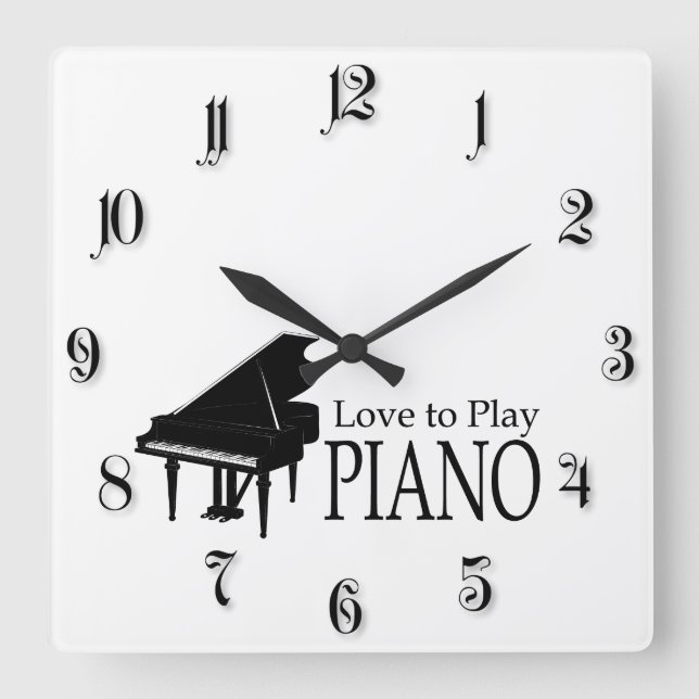 Piano Quadratische Wanduhr (Vorderseite)