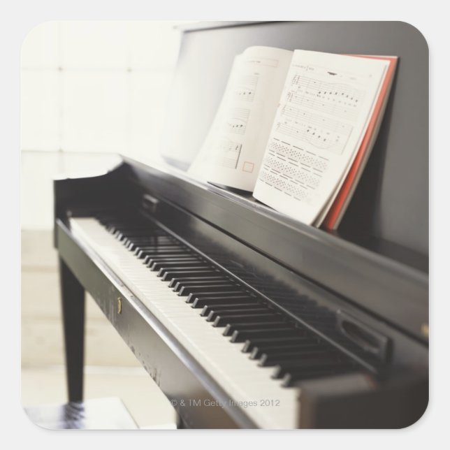 Piano Quadratischer Aufkleber (Vorderseite)