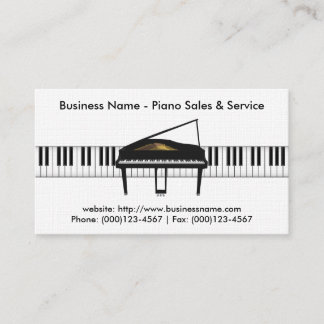 Piano Sales Business Card: Piano 3D-Modell Visitenkarte