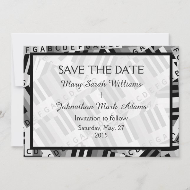 Piano Save the Date Einladung Hochzeit (Vorderseite)