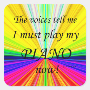 Piano-Stimmen sagen, muss Square Sticker spielen
