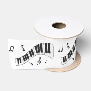 Piano-Tastatur, schwarz und weiß Satinband