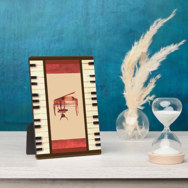 Piano-Tasten antike Piano-Stuhlbank Foto-Plakette Fotoplatte (Seite)