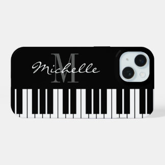 Piano-Tasten, schwarz und weiß, monogramm iPhone 1 15 Hülle