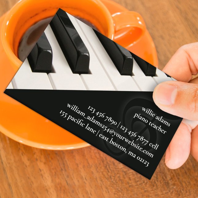Piano Teacher Business Card Visitenkarte (Von Creator hochgeladen)