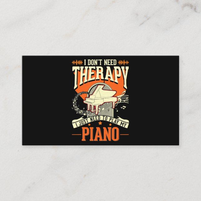 Piano Therapie Piano Player Pianist 3 Visitenkarte (Vorderseite)