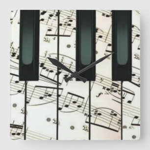 Piano throw pillow quadratische wanduhr