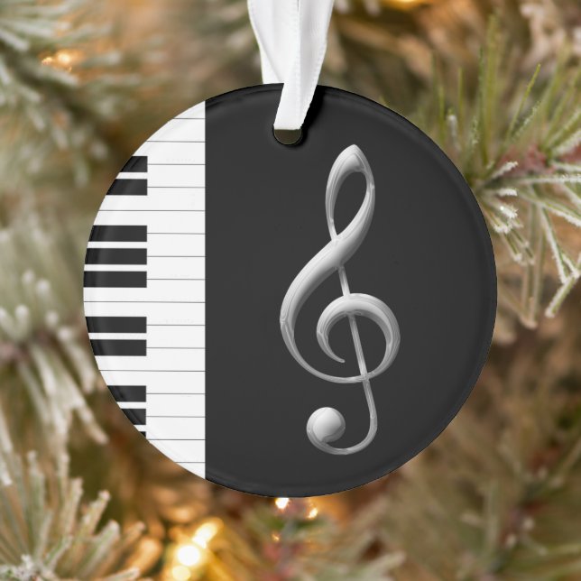 Piano & Treble Clef Ornament (Baum)