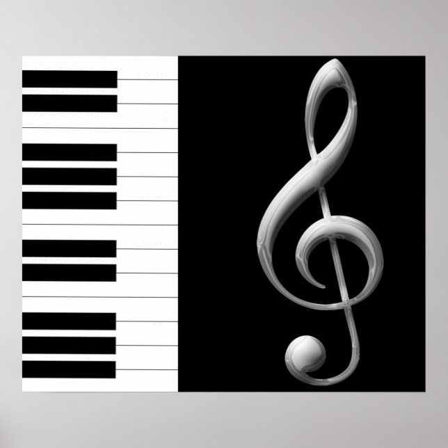 Piano Treble Clef Poster (Vorne)