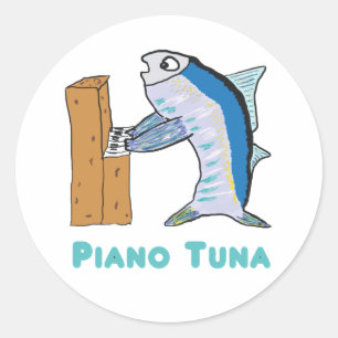 Piano Tuner (Thunfisch) Runder Aufkleber
