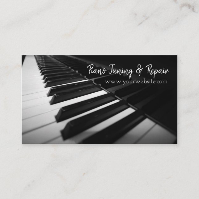 Piano Tuning & Repair Music Instructor Business Visitenkarte (Vorderseite)