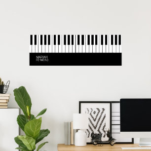 Piano Umfassende schwarze Oberfläche mit Name Poster