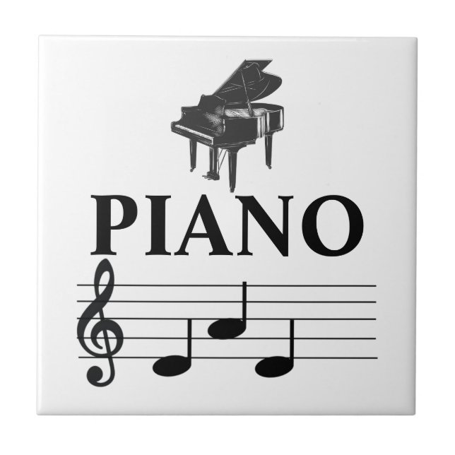 Piano Vater Grand Piano Pianist Musiknote Fliese (Vorderseite)