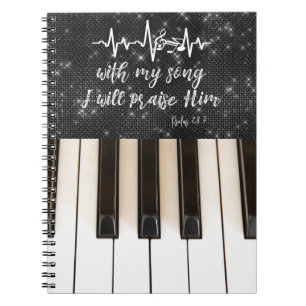 PIano with Psalms Scripture Notizblock