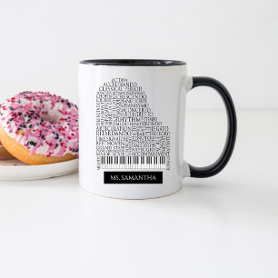 Piano Word Cloud-Geschenk für Klavierlehrer Tasse