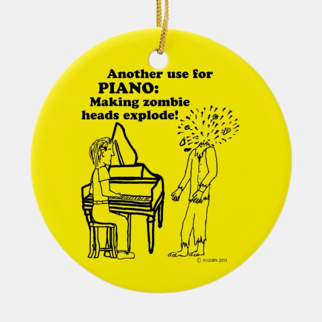 Piano Zombie Explode Keramik Ornament (Vorne)
