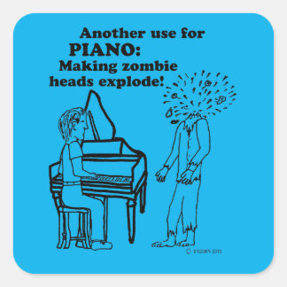 Piano Zombie Explode Square Sticker