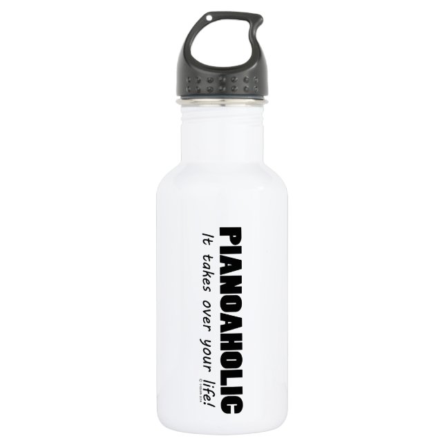 Pianoaholic Life Edelstahlflasche (Vorderseite)