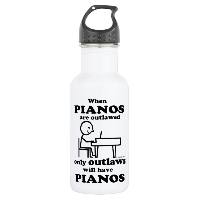 Pianos Outlawed Trinkflasche (Vorderseite)