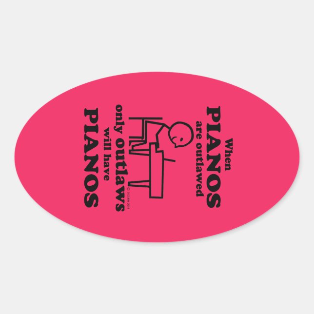 Pianos Oval Sticker (Vorderseite)