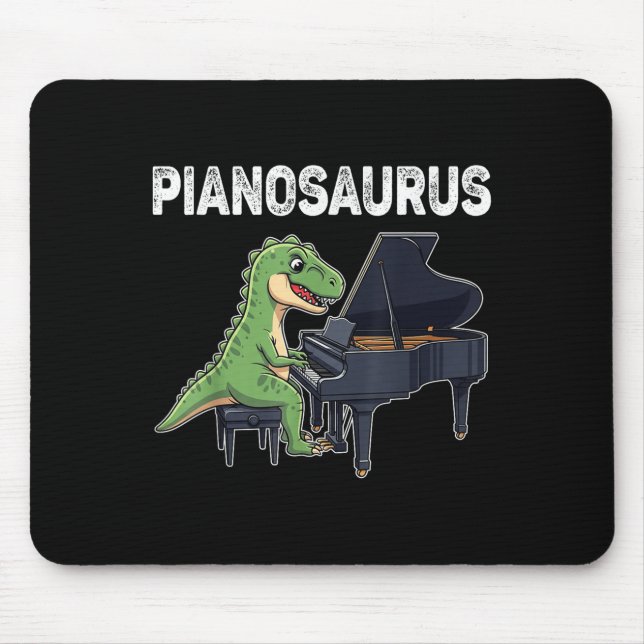 Pianosaurus Funny Dinosaurier Piano Kinder Musi Mousepad (Vorne)