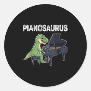 Pianosaurus Funny Dinosaurier Piano Kinder Musi Runder Aufkleber