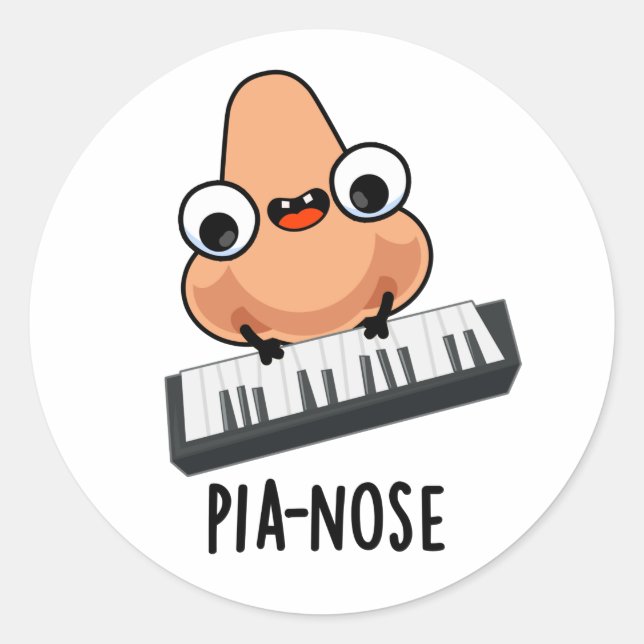 Pianose Funny Piano Nose Pub Runder Aufkleber (Vorderseite)