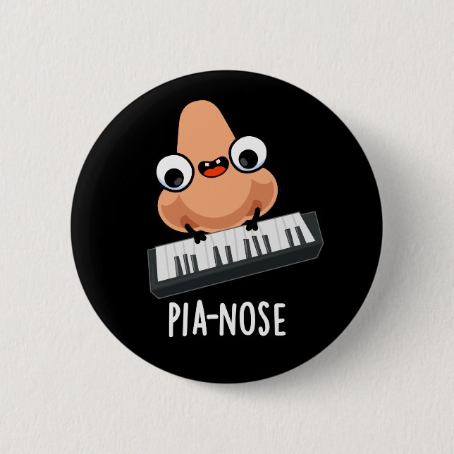 Pianose Funny Piano Nose Pun Dark BG Button (Vorderseite)