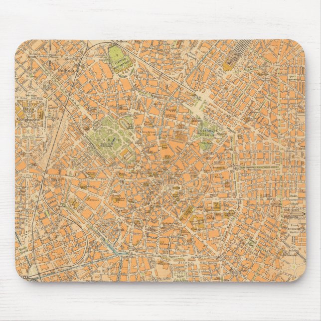 Pianta di Milano - Karte von Mailand, Italien Mousepad (Vorne)