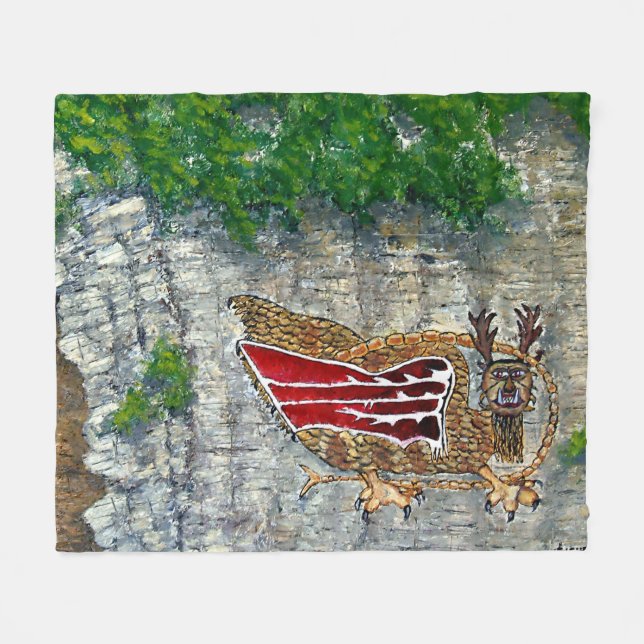Piasa Bird Illinois Native American Legend Fleece (Vorderseite (Horizontal))