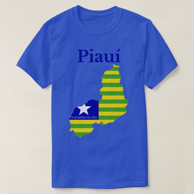Piaui Map Flag Brasilien T-Shirt (Design vorne)