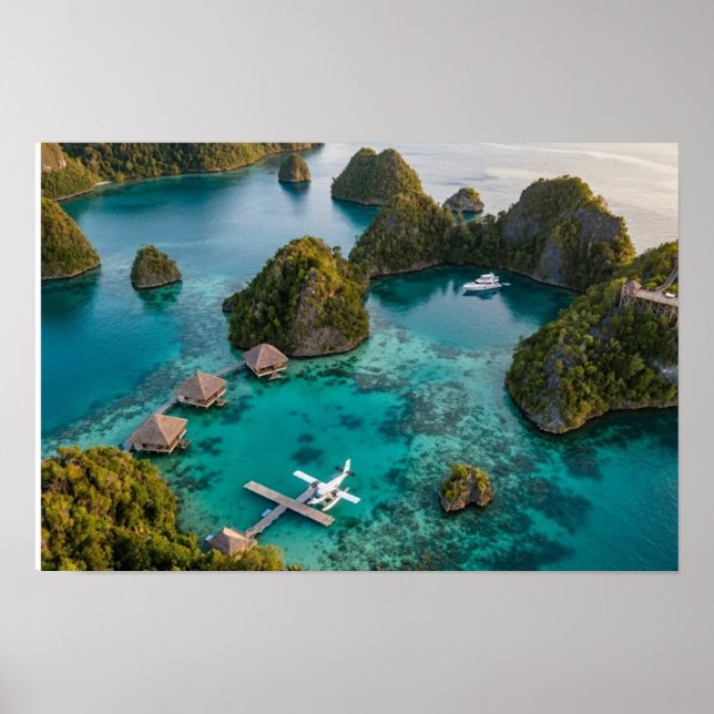 Piaynemo Raja Ampat Inseln Paradies Blick Kunst Poster (Vorne)