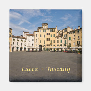 Piazza Anfiteatro square in Lucca - Tuscany, Italy Magnet
