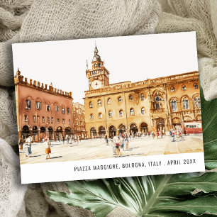 Piazza Bologna Italien Wasserfarbe Italien Postkarte