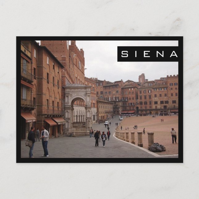 Piazza del Campo, Siena black frame postcard Postkarte (Vorderseite)