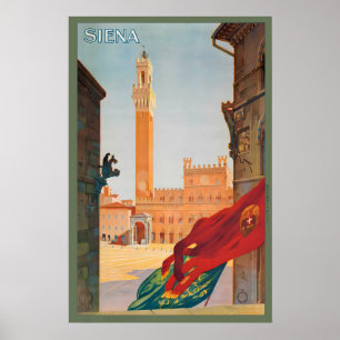 Piazza del Campo Siena Toskana Italien Vintage Poster