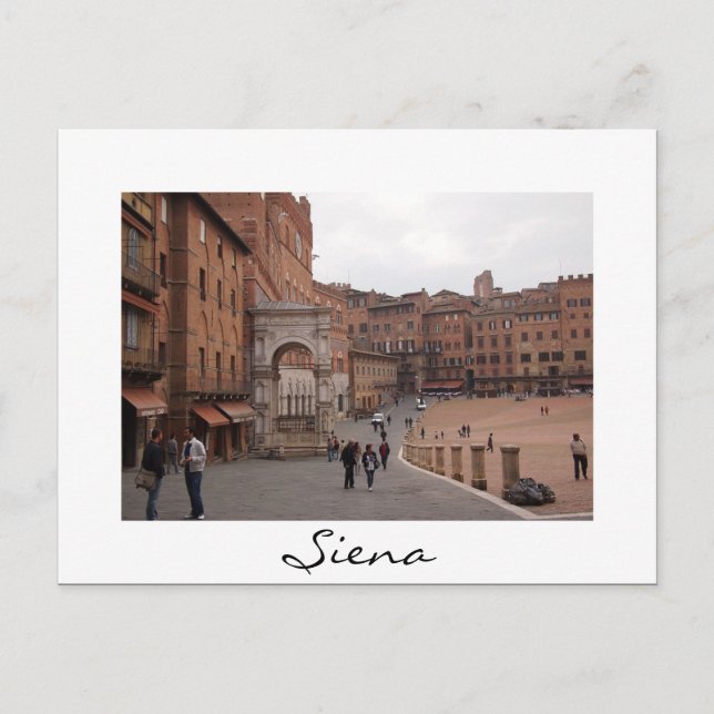 Piazza del Campo, Siena, weiße Grenz-Postkarte Postkarte (Vorderseite)