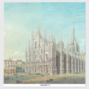 Piazza del Duomo, Mailand by Carlo Bossoli Aufkleber