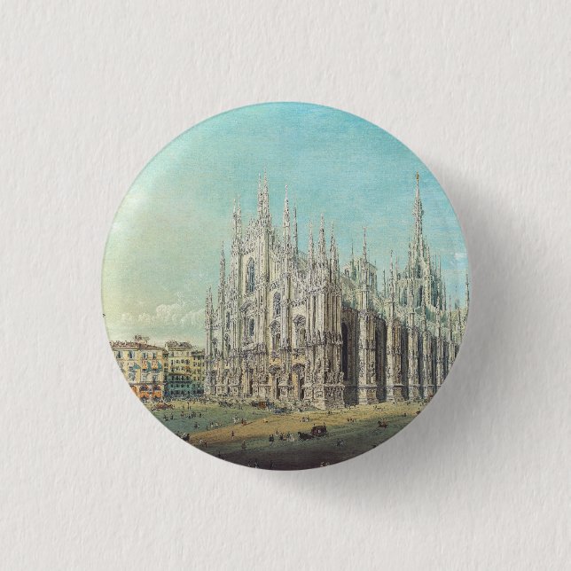 Piazza del Duomo, Mailand by Carlo Bossoli Button (Vorderseite)
