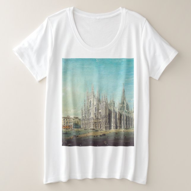 Piazza del Duomo, Mailand by Carlo Bossoli Große Größe T-Shirt (Design vorne)
