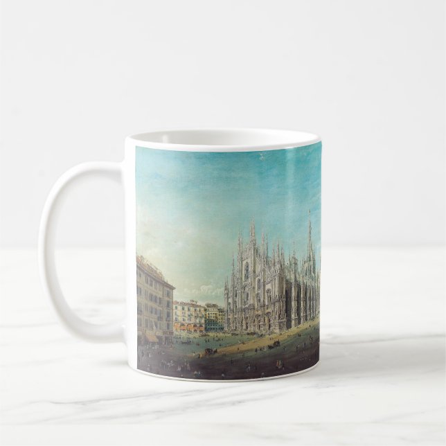 Piazza del Duomo, Mailand by Carlo Bossoli Kaffeetasse (Links)