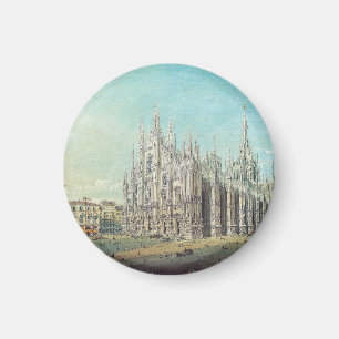 Piazza del Duomo, Mailand by Carlo Bossoli Magnet